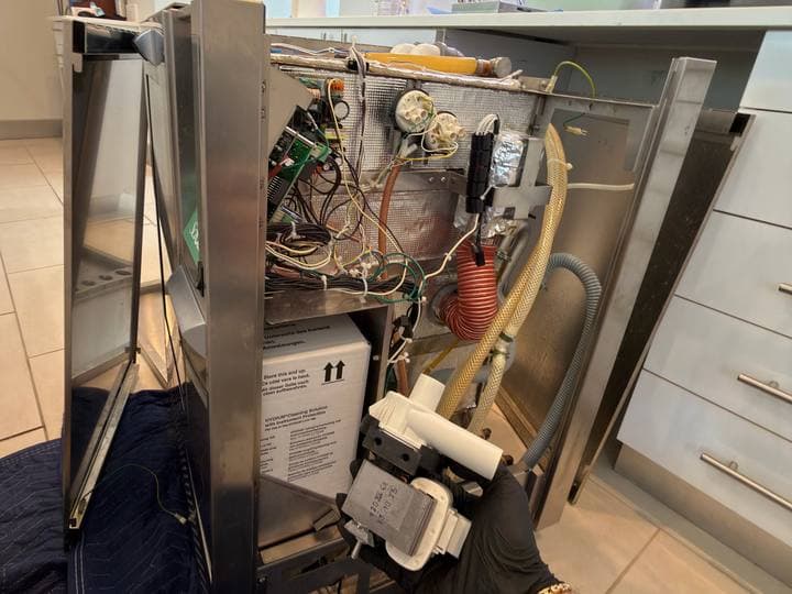 Instrument washer opened for scheduled servicing